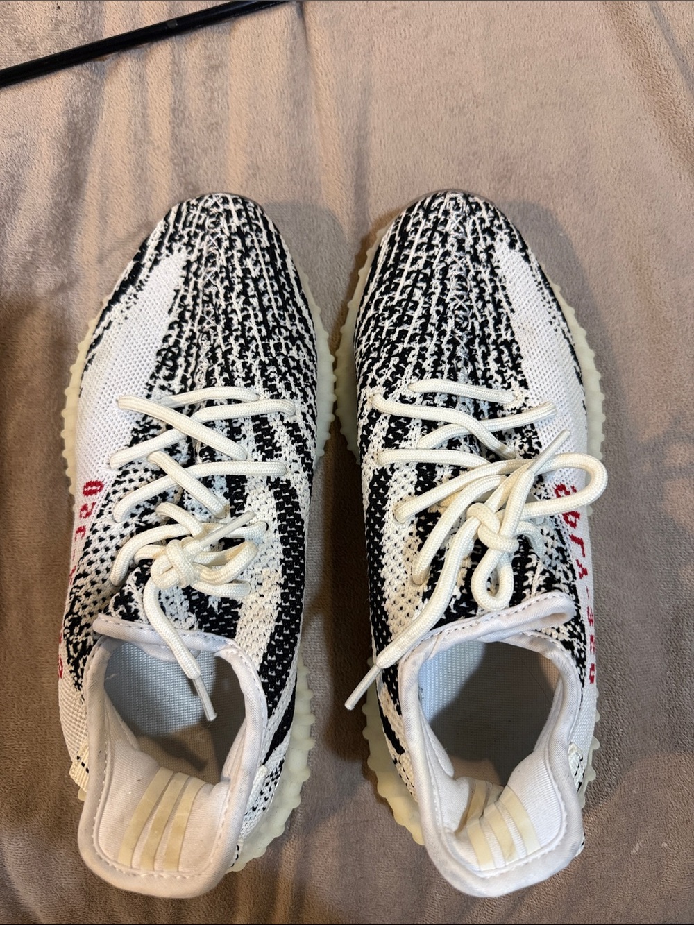 Adidas Yeezy Zebra Knit Sneakers